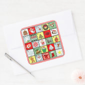 Weihnachtskalender Quadratischer Aufkleber (Umschlag)