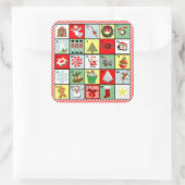 Weihnachtskalender Quadratischer Aufkleber (Tasche)