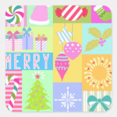 Weihnachtskalender Quadratischer Aufkleber (Vorderseite)