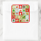 Weihnachtskalender Quadratischer Aufkleber (Tasche)