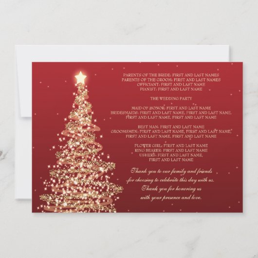 Weihnachtskalender Red Gold Einladung (Rückseite)