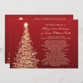 Weihnachtskalender Red Gold Einladung (Vorne/Hinten)