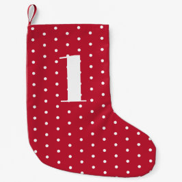 Weihnachtskalender Red White Polka Dot Kleiner Weihnachtsstrumpf
