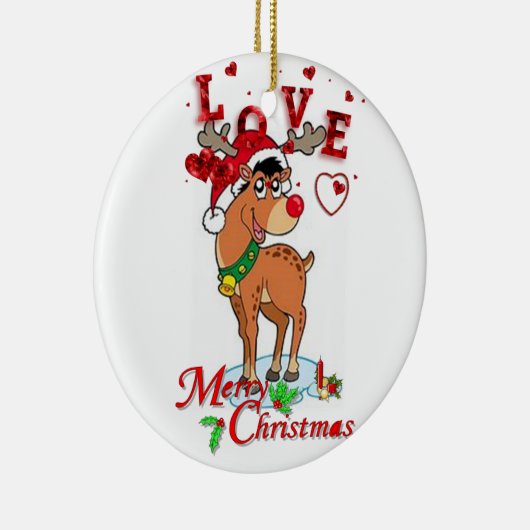 Weihnachtskalender, Rentier Keramik Ornament (Rechts)