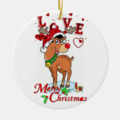 Weihnachtskalender, Rentier Keramik Ornament (Vorne)