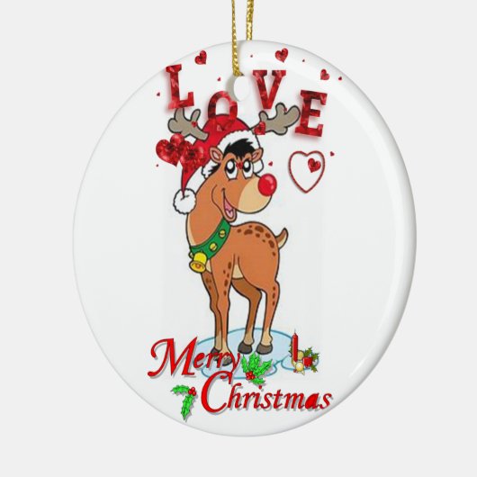 Weihnachtskalender, Rentier Keramik Ornament (Links)