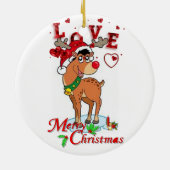 Weihnachtskalender, Rentier Keramik Ornament (Hinten)