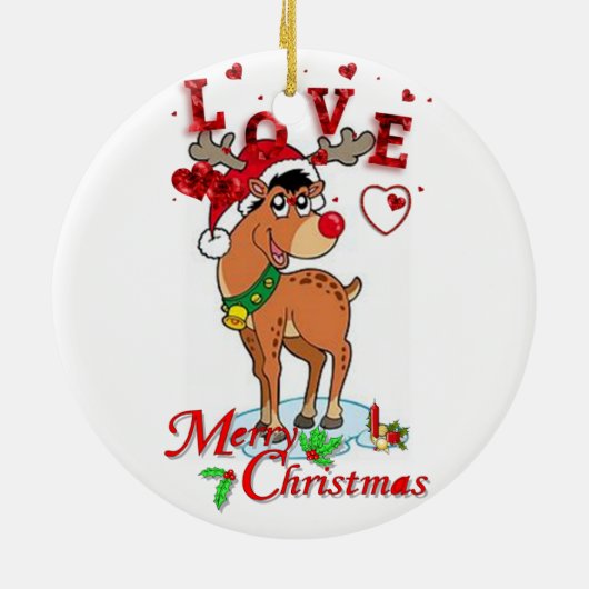 Weihnachtskalender, Rentier Keramik Ornament (Hinten)