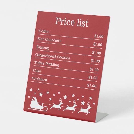 Weihnachtskalender Rot und Weiß Sockelschild (Vorderseite)