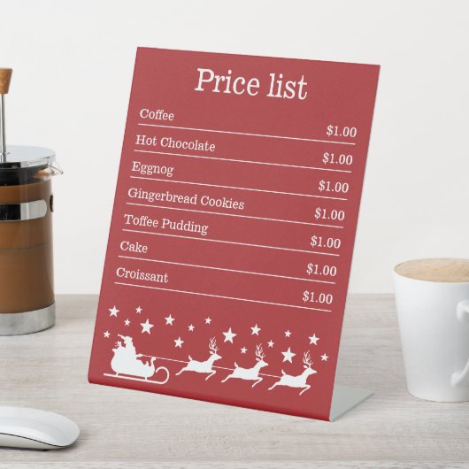 Weihnachtskalender Rot und Weiß Sockelschild (In SItu)