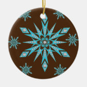Weihnachtskalender, Schneeflocke Keramik Ornament (Vorne)