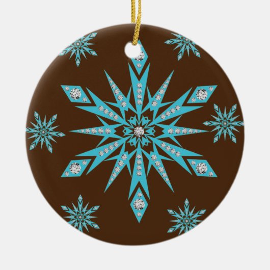 Weihnachtskalender, Schneeflocke Keramik Ornament (Vorne)
