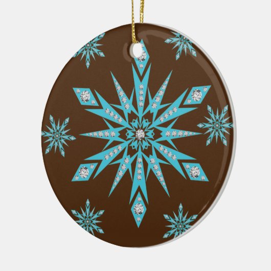 Weihnachtskalender, Schneeflocke Keramik Ornament (Links)