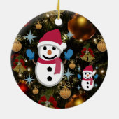 Weihnachtskalender, Schneemann Keramik Ornament (Hinten)