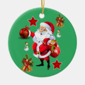 Weihnachtskalender, Schneemann Keramik Ornament (Vorne)