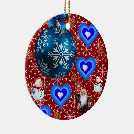 Weihnachtskalender, Schneemann Keramik Ornament (Rechts)