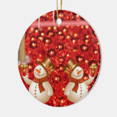 Weihnachtskalender, Schneemann Keramik Ornament (Links)