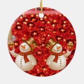 Weihnachtskalender, Schneemann Keramik Ornament (Hinten)