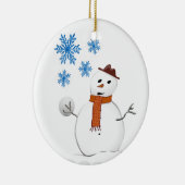 Weihnachtskalender, Schneemann Keramik Ornament (Rechts)