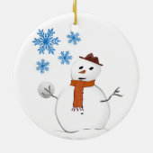 Weihnachtskalender, Schneemann Keramik Ornament (Hinten)