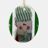 Weihnachtskalender, Schneemann Keramik Ornament (Rechts)