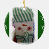 Weihnachtskalender, Schneemann Keramik Ornament (Hinten)