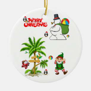 Weihnachtskalender, Schneemann Keramik Ornament
