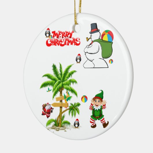 Weihnachtskalender, Schneemann Keramik Ornament (Links)