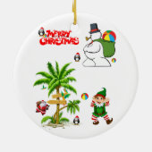 Weihnachtskalender, Schneemann Keramik Ornament (Hinten)
