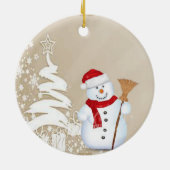 Weihnachtskalender, Schneemann Keramik Ornament (Hinten)