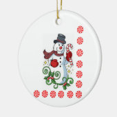 Weihnachtskalender, Schneemann Keramik Ornament (Links)