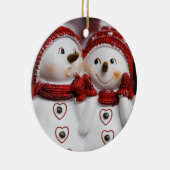 Weihnachtskalender, Schneemann Keramik Ornament (Rechts)