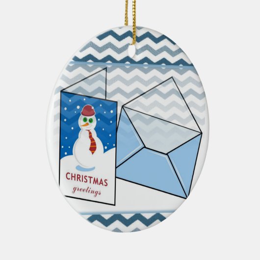 Weihnachtskalender, Schneemann Keramik Ornament (Rechts)