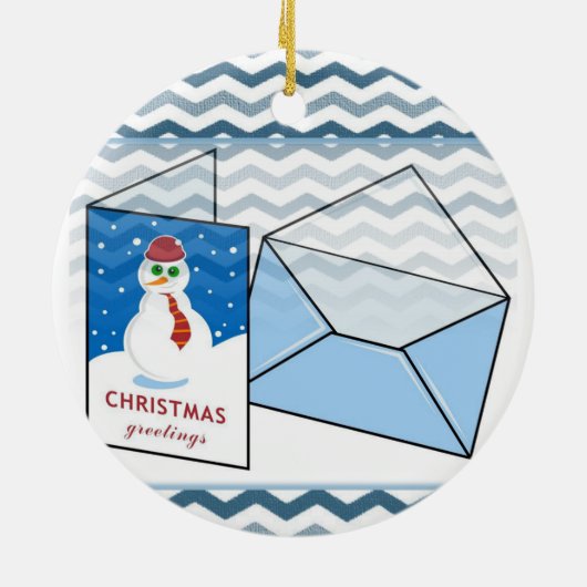 Weihnachtskalender, Schneemann Keramik Ornament (Hinten)