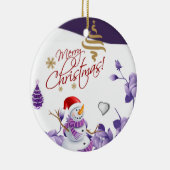 Weihnachtskalender, Schneemann Keramik Ornament (Rechts)