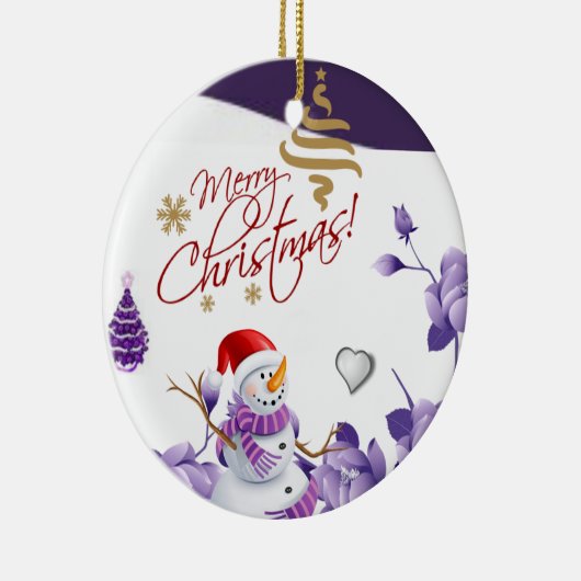 Weihnachtskalender, Schneemann Keramik Ornament (Rechts)