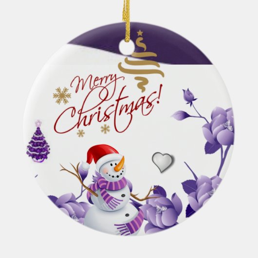 Weihnachtskalender, Schneemann Keramik Ornament (Hinten)