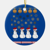 Weihnachtskalender, Schneemann Keramik Ornament (Vorne)