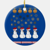 Weihnachtskalender, Schneemann Keramik Ornament (Hinten)