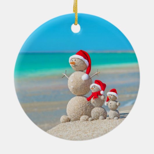 Weihnachtskalender, Schneemann Keramik Ornament (Hinten)