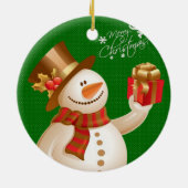 Weihnachtskalender, Schneemann Keramik Ornament (Hinten)