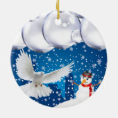 Weihnachtskalender, Schneemann Keramik Ornament (Hinten)