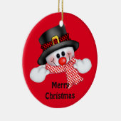 Weihnachtskalender/Schneemann Keramikornament (Rechts)