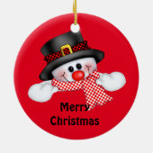 Weihnachtskalender/Schneemann Keramikornament (Hinten)