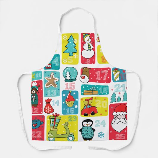 Weihnachtskalender Schürze (Vorderseite)