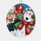 Weihnachtskalender, Snowman Elf Keramik Ornament (Links)