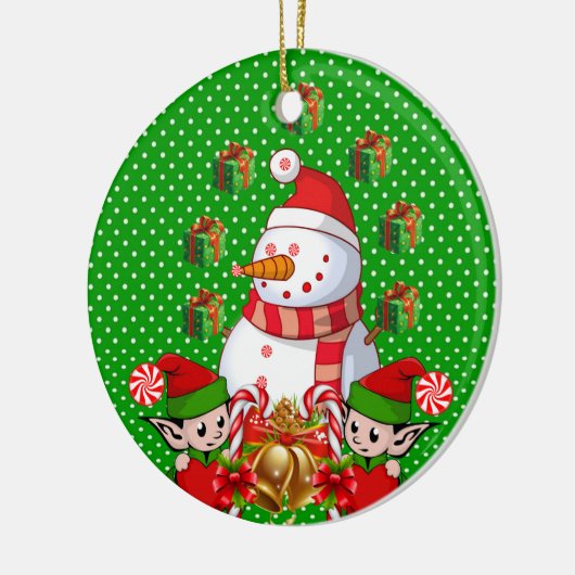 Weihnachtskalender, Snowman Elf Keramik Ornament (Links)