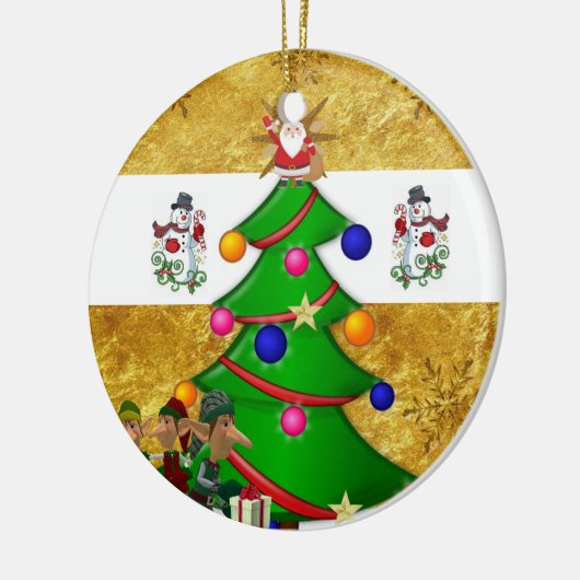 Weihnachtskalender, Snowman Elf Keramik Ornament (Links)