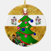 Weihnachtskalender, Snowman Elf Keramik Ornament (Hinten)