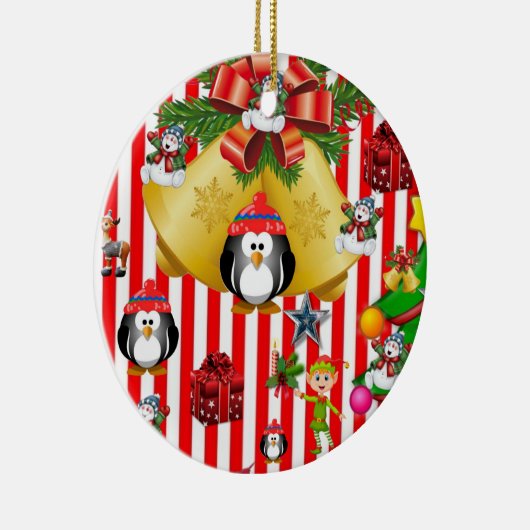 Weihnachtskalender, Snowman Pinguin Keramik Ornament (Rechts)